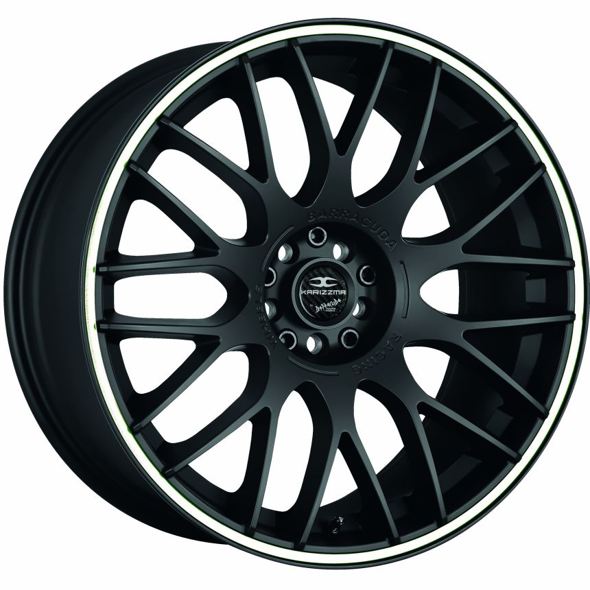 KARIZZMA Mattblack Puresports / Color Trim weiss 8.5x19