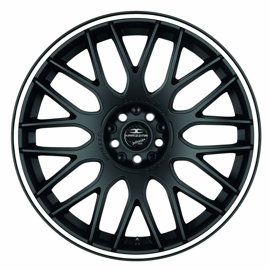 KARIZZMA Mattblack Puresports / Color Trim weiss 8x18